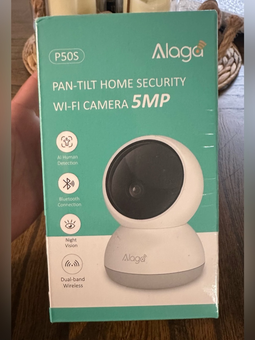White Pan-Tilt Home Security Wi‑Fi Camera 5MP